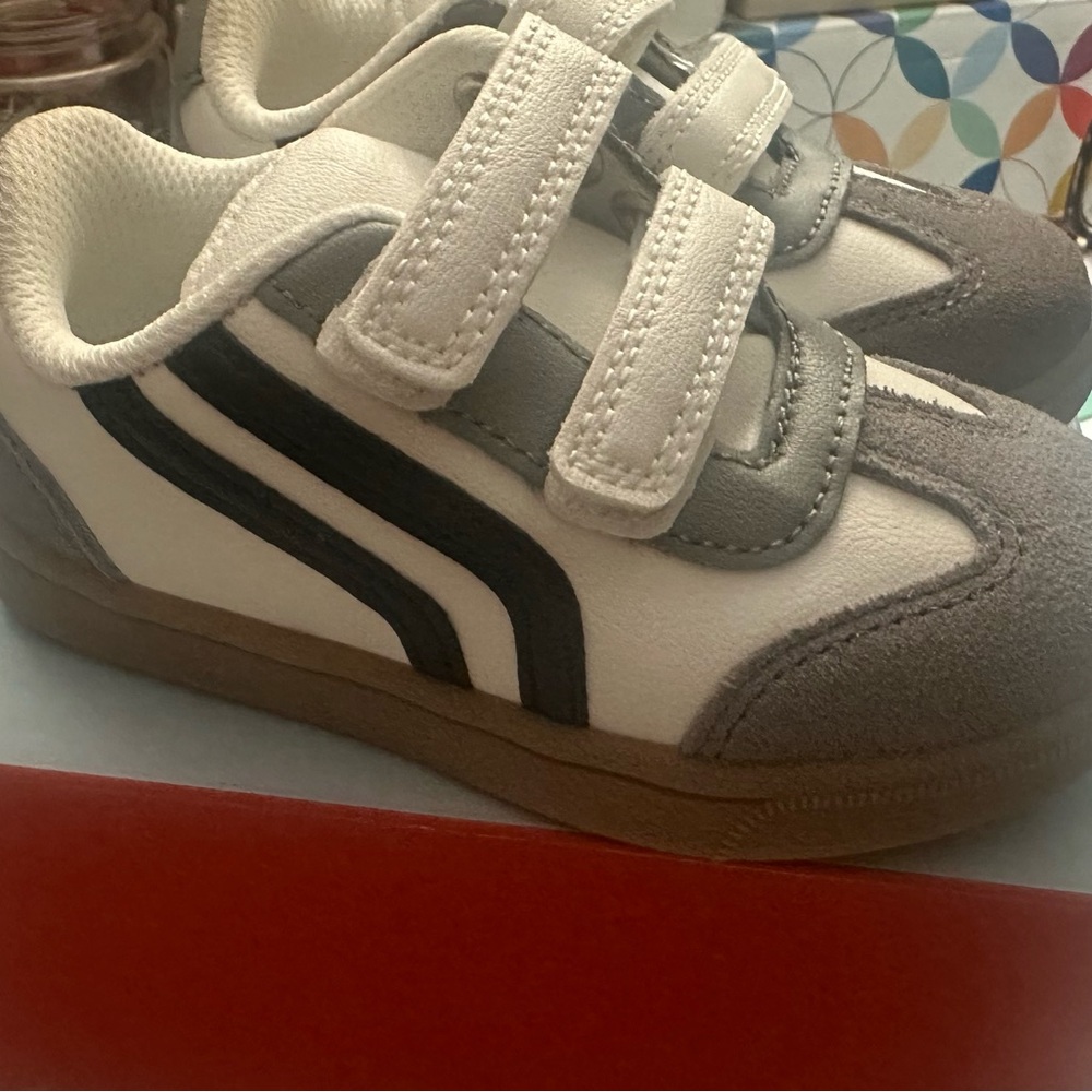 Cat & Jack White, Gray and Black Velcro Kids Sneakers